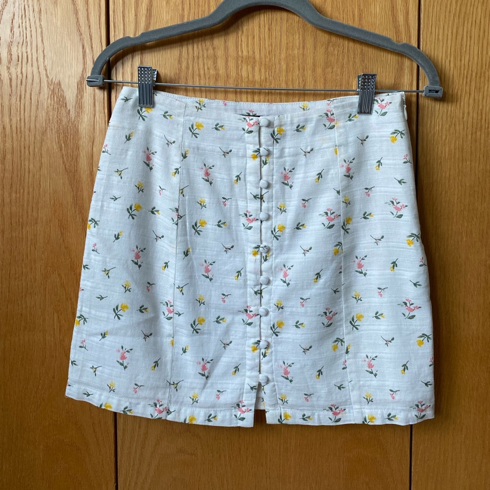 White & Floral Skirt